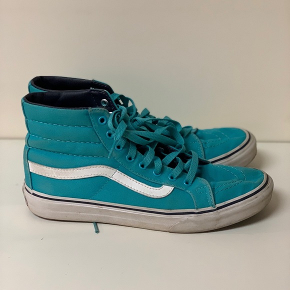 turquoise vans high tops